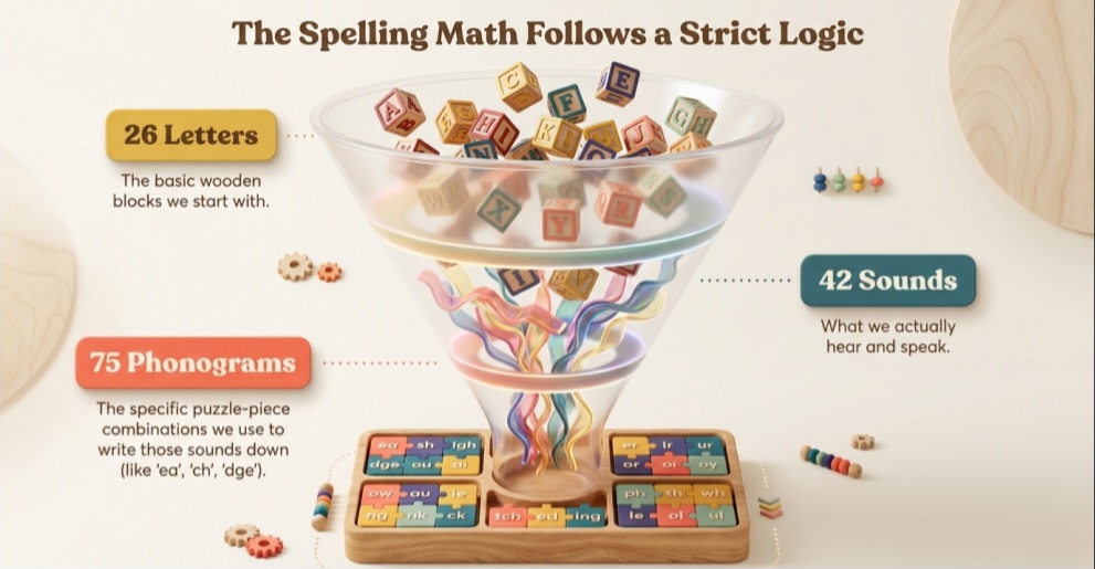 Why English Spelling Isn’t Random: Understanding the 26-42-75 Ratio